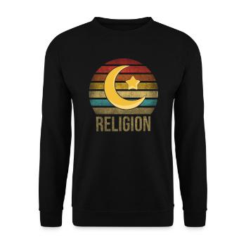 Islam Crestcent Star Religion Rétro Coucher de Soleil - Sweat-shirt Unisexe - noir - Devant - Alina (178cm) & Michal (187cm)