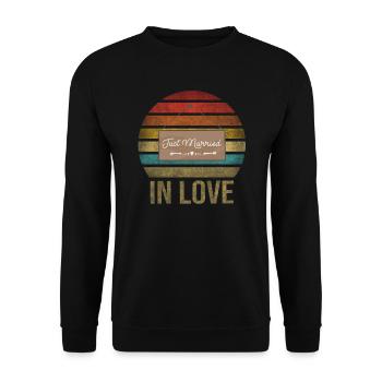 Juste marié Amour Famille Mari Femme - Sweat-shirt Unisexe - noir - Devant - Alina (178cm) & Michal (187cm)