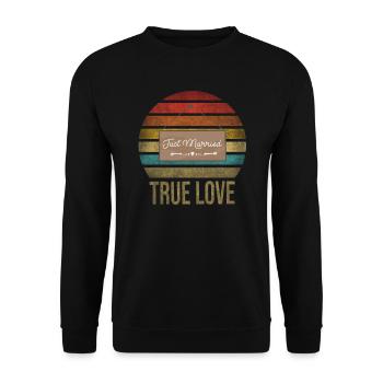 Juste marié Amour Famille Mari Femme - Sweat-shirt Unisexe - noir - Devant - Alina (178cm) & Michal (187cm)