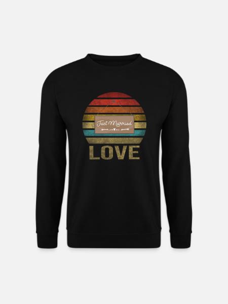 Just Married Love Family Husband Wife - Unisex Pullover - Schwarz