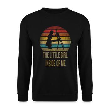 Peinture Petite Fille à l’intérieur Arts Rétro Coucher de Soleil - Sweat-shirt Unisexe - noir - Devant - Alina (178cm) & Michal (187cm)