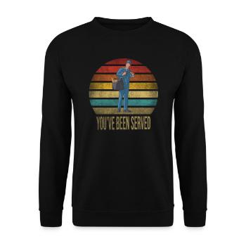 Courrier de livraison Mailman Vous avez été servi - Sweat-shirt Unisexe - noir - Devant - Alina (178cm) & Michal (187cm)
