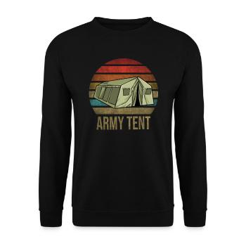 Military Tent Army Retro Sunset Vintage - Unisex Sweatshirt - black - Front - Alina (178cm) & Michal (187cm)