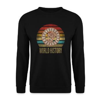 Mayan Calender Maya Itzamna Retro Sunset - Unisex Sweatshirt - black - Front - Alina (178cm) & Michal (187cm)