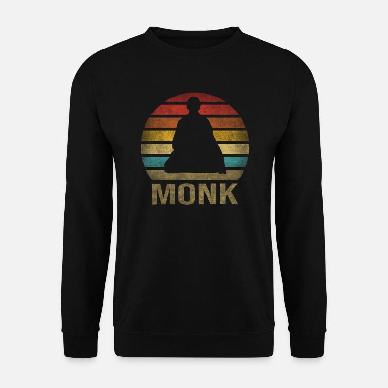 Monk Buddhist Monk Buddhism Meditation - Unisex Sweatshirt - black