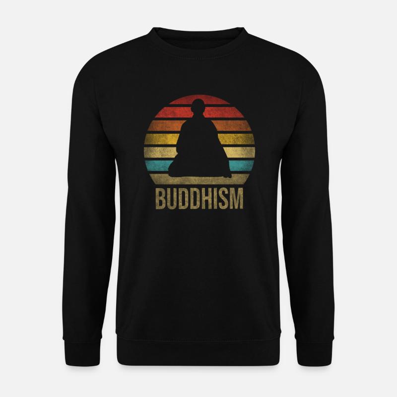 Monk Buddhist Monk Buddhism Meditation - Unisex Sweatshirt - black