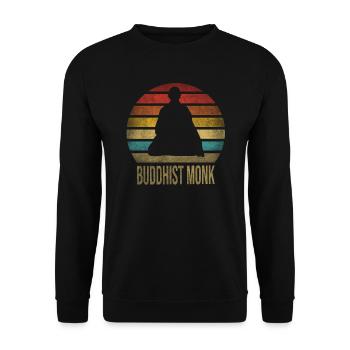 Monk Buddhist Monk Buddhism Meditation - Unisex Sweatshirt - black - Front - Alina (178cm) & Michal (187cm)