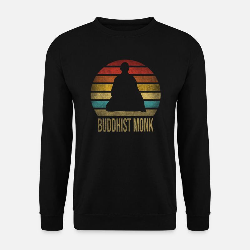 Monk Buddhist Monk Buddhism Meditation - Unisex Sweatshirt - black