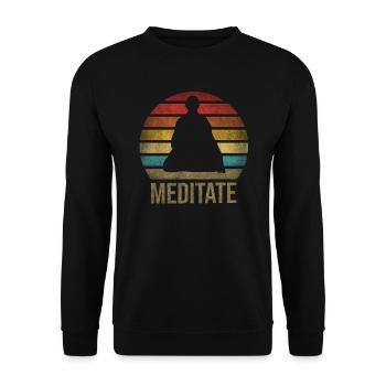 Monk Buddhist Monk Buddhism Meditation - Unisex Sweatshirt - black - Front - Alina (178cm) & Michal (187cm)