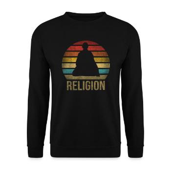 Monk Buddhist Monk Buddhism Meditation - Unisex Sweatshirt - black - Front - Alina (178cm) & Michal (187cm)