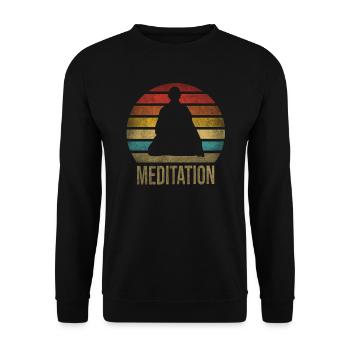 Monk Buddhist Monk Buddhism Meditation - Unisex Sweatshirt - black - Front - Alina (178cm) & Michal (187cm)