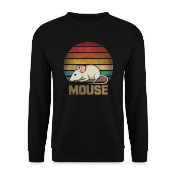 Mouse Animal Retro Sunset Vintage - Unisex Sweatshirt - black - Front - Alina (178cm) & Michal (187cm)