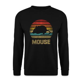 Mouse Animal Retro Sunset Vintage - Unisex Sweatshirt - black - Front - Alina (178cm) & Michal (187cm)