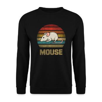 Mouse Animal Retro Sunset Vintage - Unisex Sweatshirt - black - Front - Alina (178cm) & Michal (187cm)