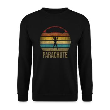 Parachuting Woman Oh Chute Parachute - Unisex Pullover - Schwarz - Vorne - Alina (178cm) & Michal (187cm)