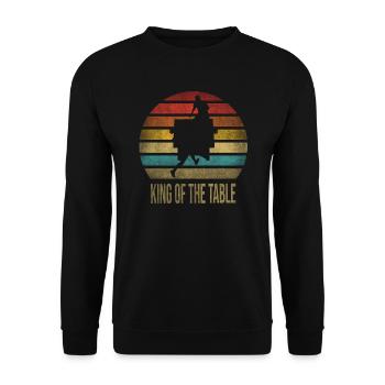 Ping Pong Table Tennis King of the Table - Unisex Sweatshirt - black - Front - Alina (178cm) & Michal (187cm)
