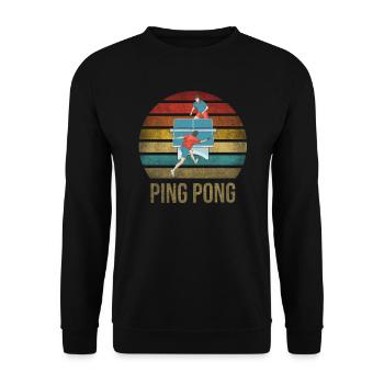 Ping Pong Table Tennis King of the Table - Unisex Sweatshirt - black - Front - Alina (178cm) & Michal (187cm)