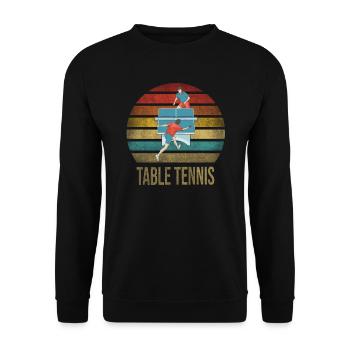 Ping Pong Table Tennis King of the Table - Unisex Sweatshirt - black - Front - Alina (178cm) & Michal (187cm)
