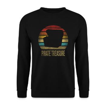 Pirate Treasure Chest Retro Sunset - Unisex Sweatshirt - black - Front - Alina (178cm) & Michal (187cm)