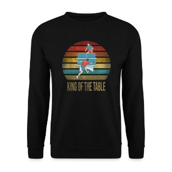 Ping Pong Table Tennis King of the Table - Unisex Sweatshirt - black - Front - Alina (178cm) & Michal (187cm)