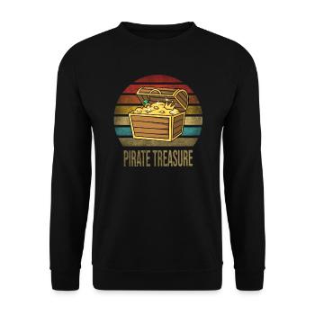 Pirate Treasure Chest Retro Sunset - Unisex Sweatshirt - black - Front - Alina (178cm) & Michal (187cm)
