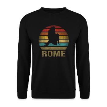 Plumed War Helmet Rome Sparta Retro Sunset - Unisex Sweatshirt - black - Front - Alina (178cm) & Michal (187cm)
