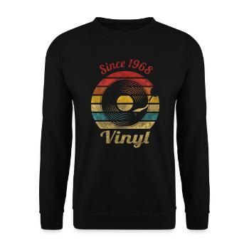 Depuis 1968 Vinyl Retro Vintage Music - Sweat-shirt Unisexe - noir - Devant - Alina (178cm) & Michal (187cm)