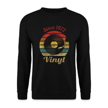 Depuis 1972 Vinyl Retro Vintage Music - Sweat-shirt Unisexe - noir - Devant - Alina (178cm) & Michal (187cm)