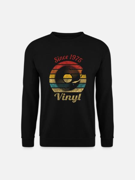 Sinds 1975 Vinyl Retro Vintage Muziek - Uniseks sweater - zwart