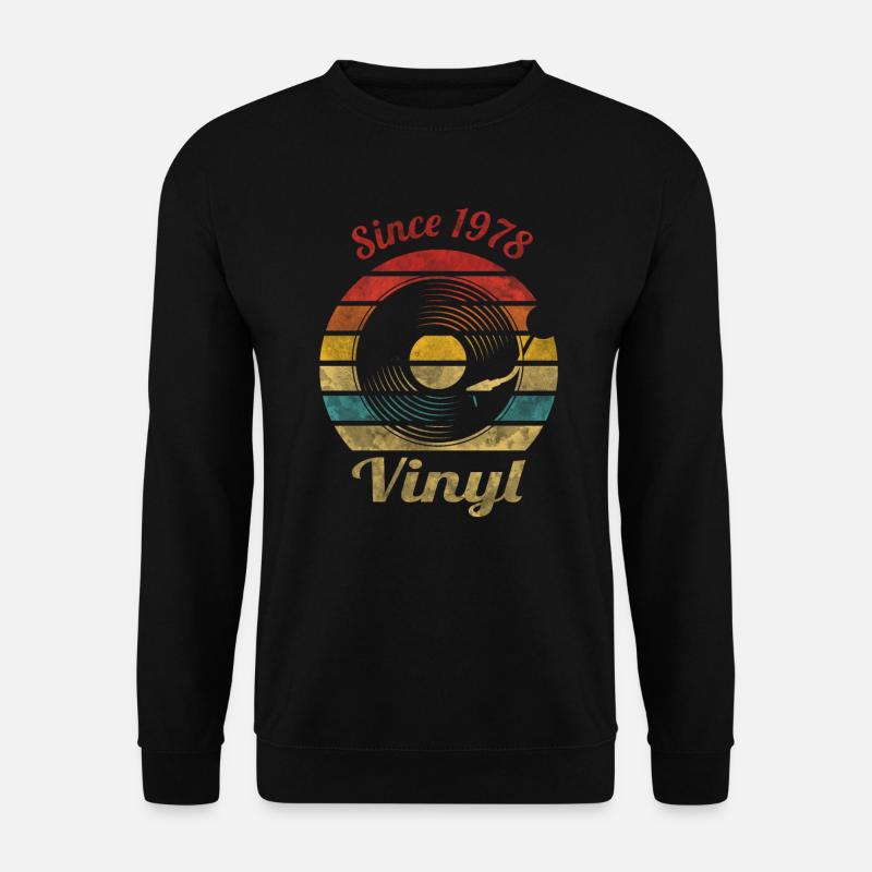 Since 1978 Vinyl Retro Vintage Music - Unisex Pullover - Schwarz