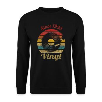 Depuis 1993 Vinyl Retro Vintage Music - Sweat-shirt Unisexe - noir - Devant - Alina (178cm) & Michal (187cm)