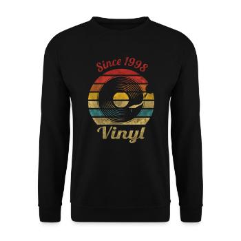 Depuis 1998 Vinyl Retro Vintage Music - Sweat-shirt Unisexe - noir - Devant - Alina (178cm) & Michal (187cm)