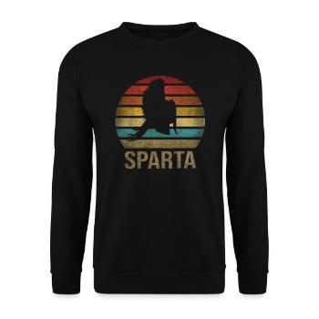 Plumed War Helmet Rome Sparta Retro Sunset - Unisex Sweatshirt - black - Front - Alina (178cm) & Michal (187cm)