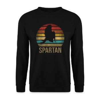 Plumed War Helmet Rome Sparta Retro Sunset - Unisex Sweatshirt - black - Front - Alina (178cm) & Michal (187cm)