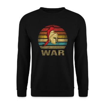 Plumed War Helmet Rome Sparta Retro Sunset - Unisex Sweatshirt - black - Front - Alina (178cm) & Michal (187cm)