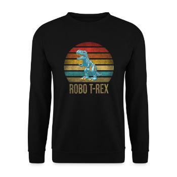 T Rex Dinosaur T-Rex Robot Dino Robo-Rex - Unisex Sweatshirt - black - Front - Alina (178cm) & Michal (187cm)
