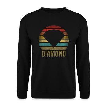 Ruby Gemstone Retro Sunset - Unisex Pullover - Schwarz - Vorne - Alina (178cm) & Michal (187cm)