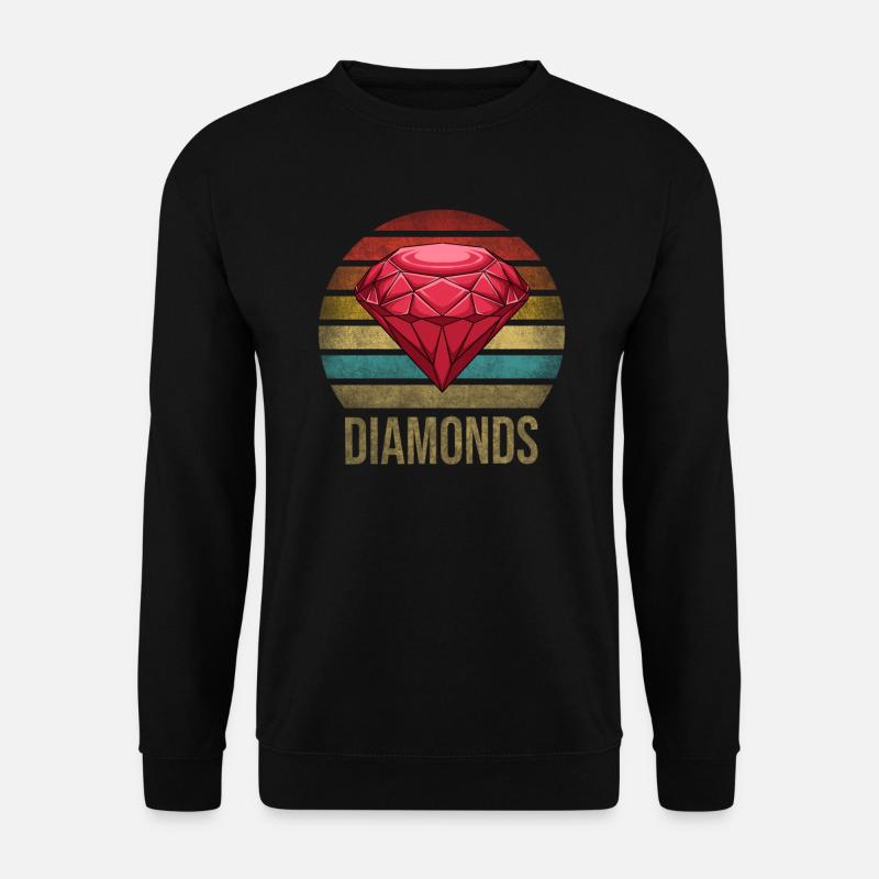 Ruby Gemstone Retro Sunset - Unisex Sweatshirt - black