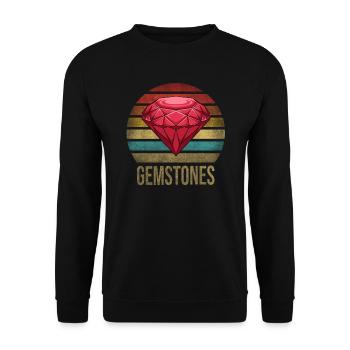 Ruby Gemstone Retro Sunset - Unisex Pullover - Schwarz - Vorne - Alina (178cm) & Michal (187cm)
