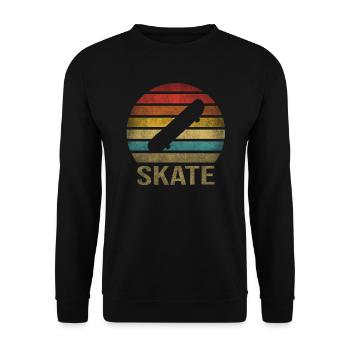 Skateboard Skate Or Die Retro Sunset - Unisex Pullover - Schwarz - Vorne - Alina (178cm) & Michal (187cm)