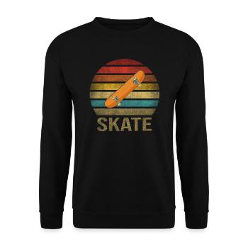 Skateboard Skate Or Die Retro Sunset - Unisex Pullover - Schwarz - Vorne - Alina (178cm) & Michal (187cm)