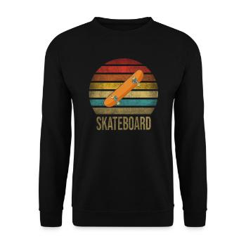 Skateboard Skate Or Die Retro Sunset - Unisex Pullover - Schwarz - Vorne - Alina (178cm) & Michal (187cm)