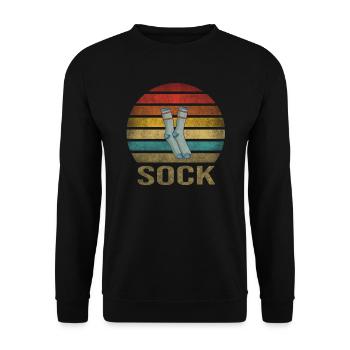 Sock Life Socks Retro Sunset Vintage - Unisex Sweatshirt - black - Front - Alina (178cm) & Michal (187cm)