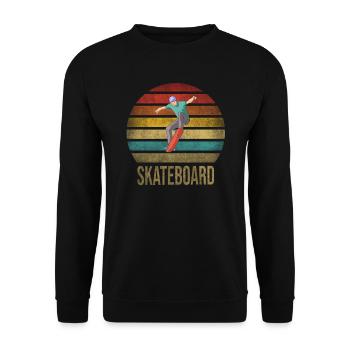 Skateboard Skate Or Die Retro Sunset - Unisex Pullover - Schwarz - Vorne - Alina (178cm) & Michal (187cm)