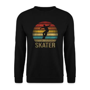 Skateboard Skate Or Die Retro Sunset - Unisex Pullover - Schwarz - Vorne - Alina (178cm) & Michal (187cm)