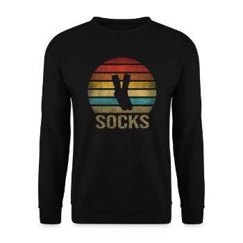 Sock Life Socks Retro Sunset Vintage - Unisex Sweatshirt - black - Front - Alina (178cm) & Michal (187cm)
