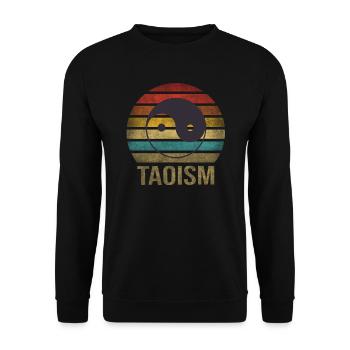 Taosim Yin & Yang Zen Retro Sunset - Unisex Sweatshirt - black - Front - Alina (178cm) & Michal (187cm)