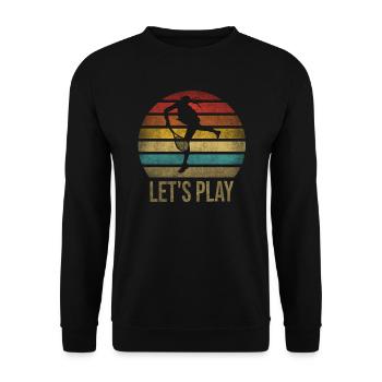 Tennis Player Let's Play Serve Served Sunset - Unisex Sweatshirt - black - Front - Alina (178cm) & Michal (187cm)