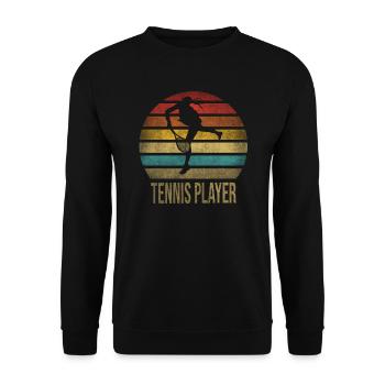 Tennis Player Let's Play Serve Served Sunset - Unisex Sweatshirt - black - Front - Alina (178cm) & Michal (187cm)
