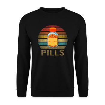 Vitamins Pills Retro Sunset Vintage - Unisex Pullover - Schwarz - Vorne - Alina (178cm) & Michal (187cm)